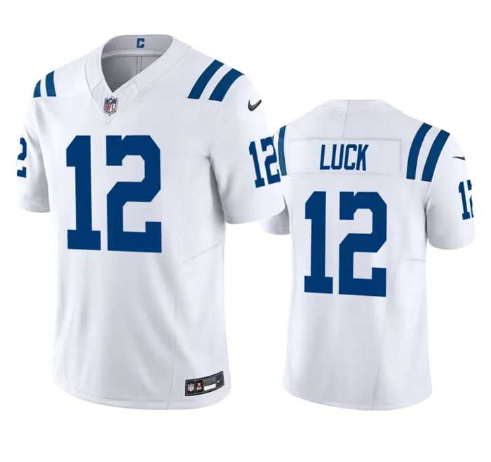 Men & Women & Youth Indianapolis Colts #12 Andrew Luck White 2023 F.U.S.E Vapor Untouchable Stitched Football Jersey